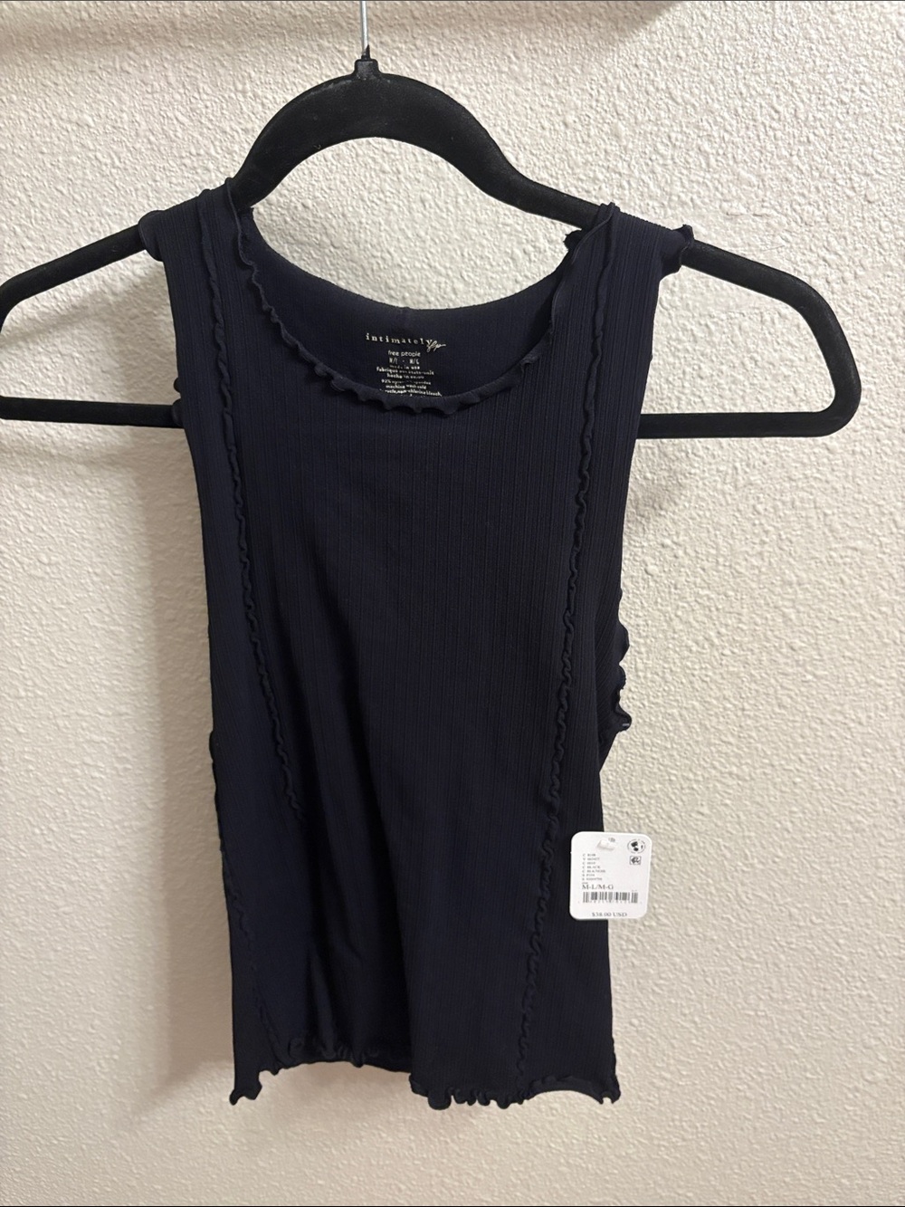 NWT FP Intimately Free Black Ribbed Tank Top